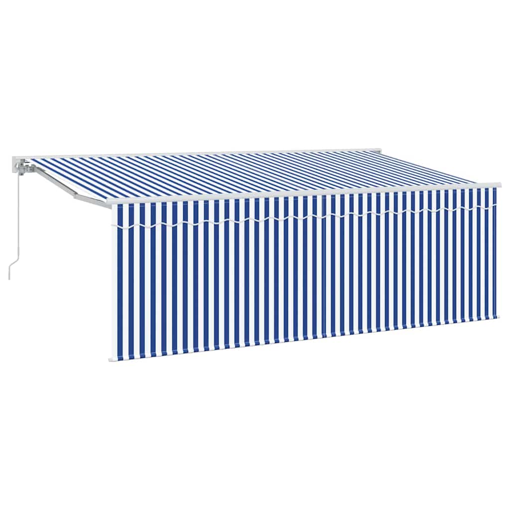 vidaXL Αναδιπλούμενη τέντα Μπλε και άσπρο 400 x 200 cm