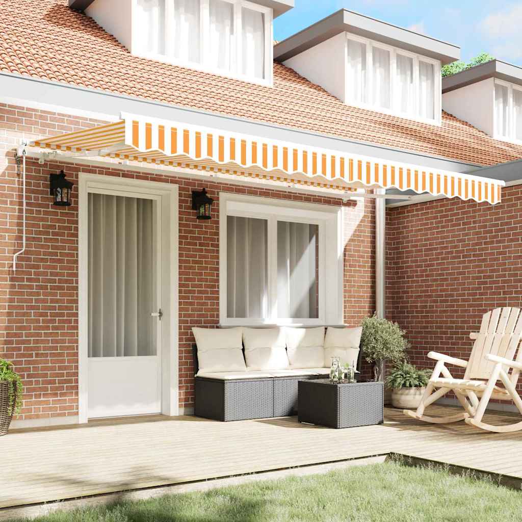 vidaXL Ηλεκτρική Αυλή 4 x 2 m Κίτρινο και λευκό ριγέ 100% Πολυεστέρας