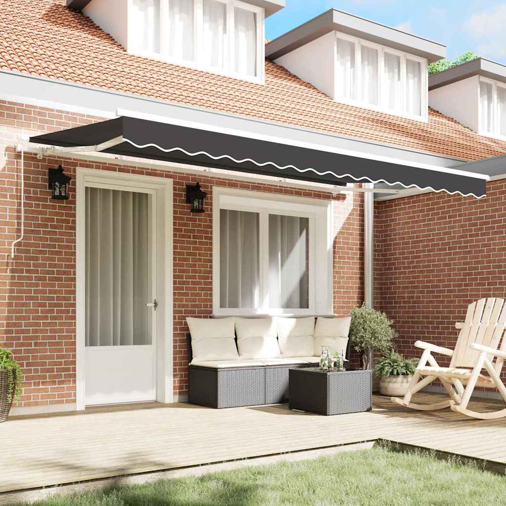 vidaXL Αναδιπλούμενη τέντα Ανθρακί 400 x 200 cm ύφασμα