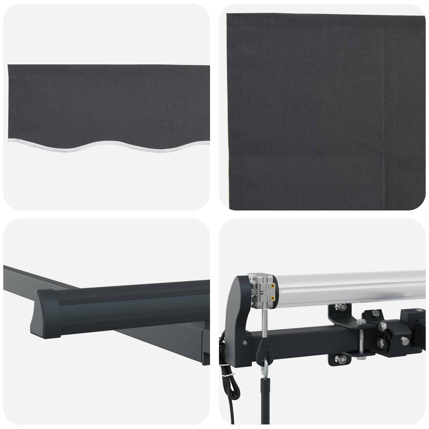 vidaXL Αναδιπλούμενη τέντα Ανθρακί 400 x 200 cm