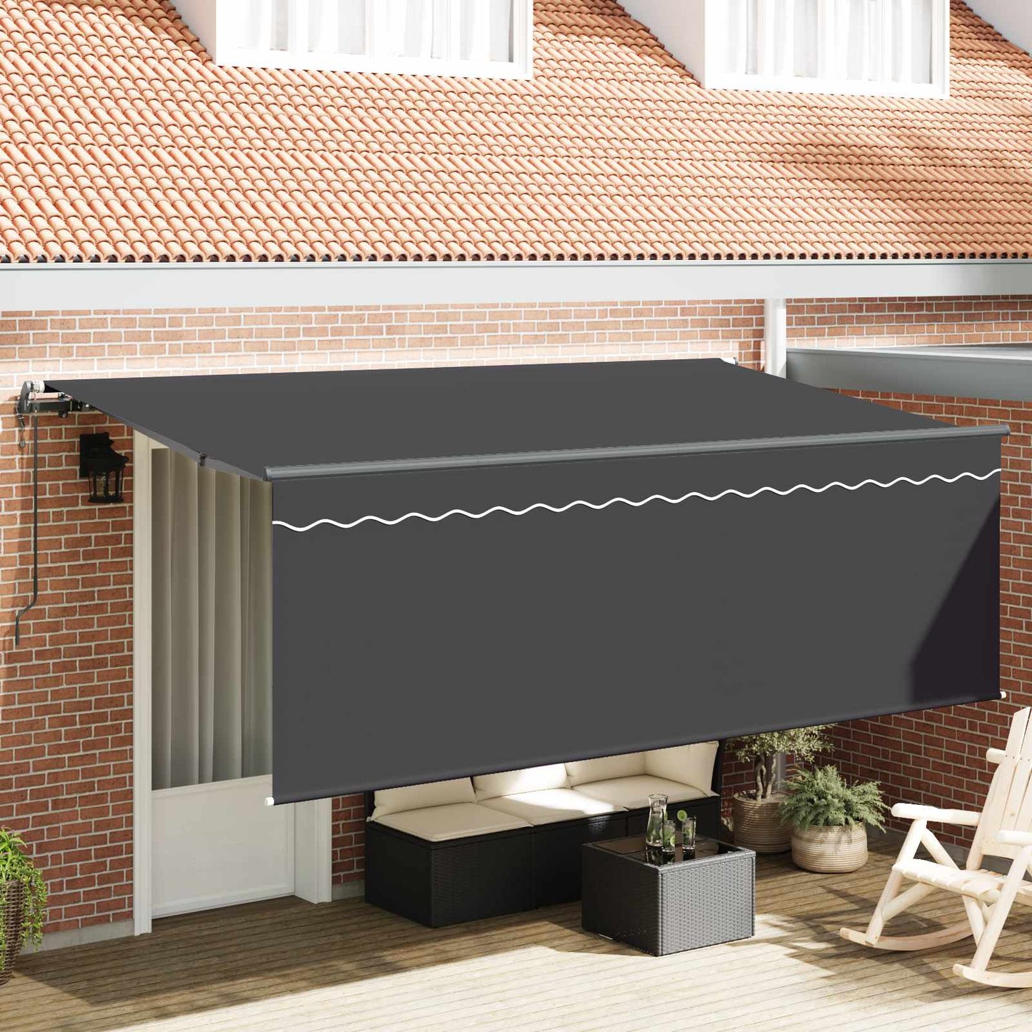 vidaXL Αναδιπλούμενη τέντα Ανθρακί 400 x 200 cm