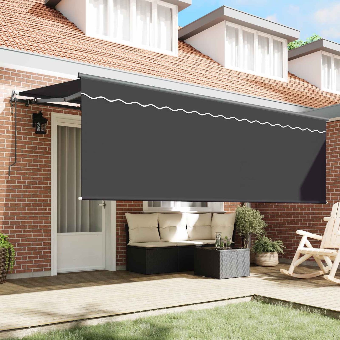 vidaXL Αναδιπλούμενη τέντα Ανθρακί 400 x 200 cm