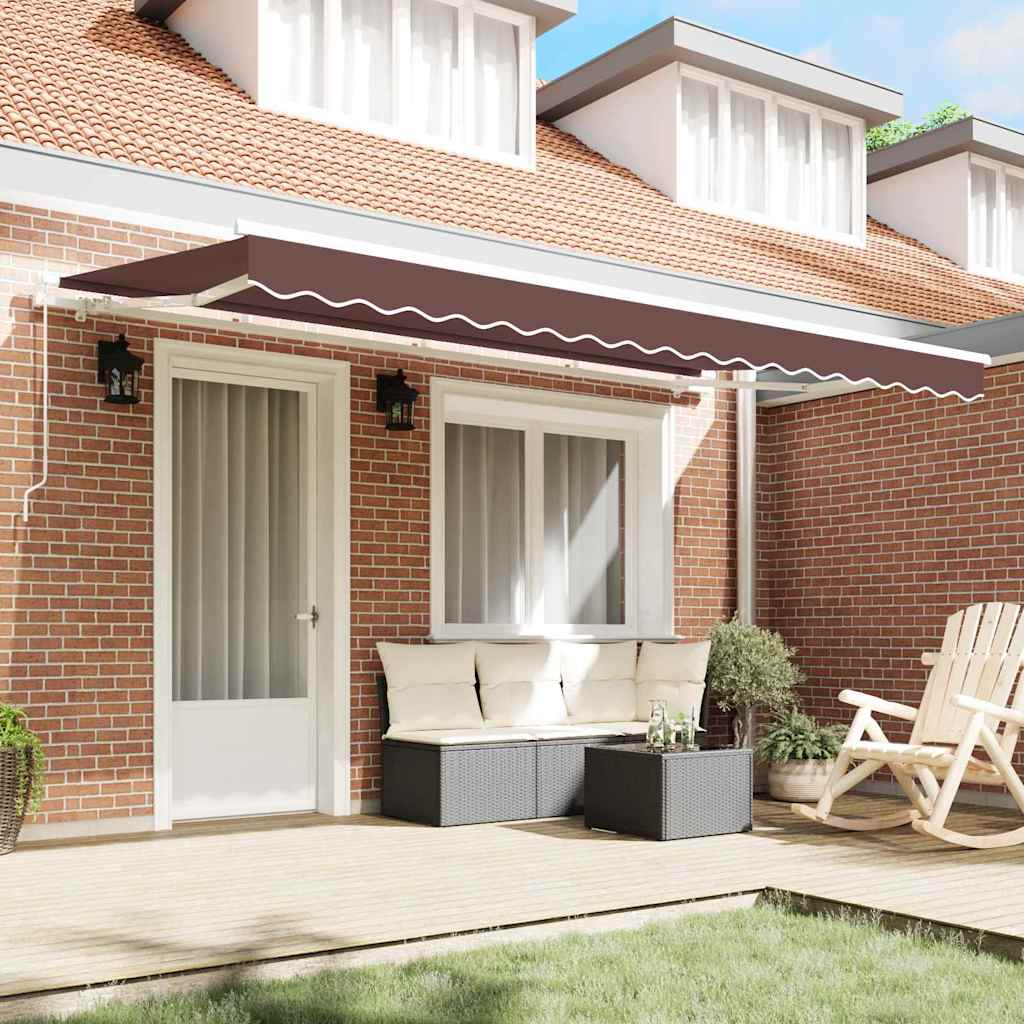 vidaXL Αναδιπλούμενη τέντα Καφέ 400 x 200 cm ύφασμα