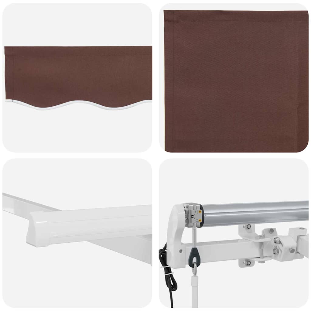 vidaXL Αναδιπλούμενη τέντα Καφέ 400 x 200 cm ύφασμα