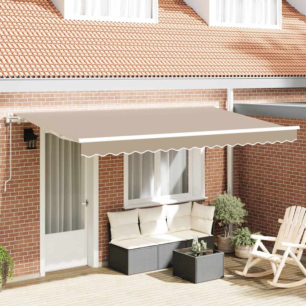 vidaXL Αναδιπλούμενη τέντα Μπεζ 400 x 200 cm ύφασμα