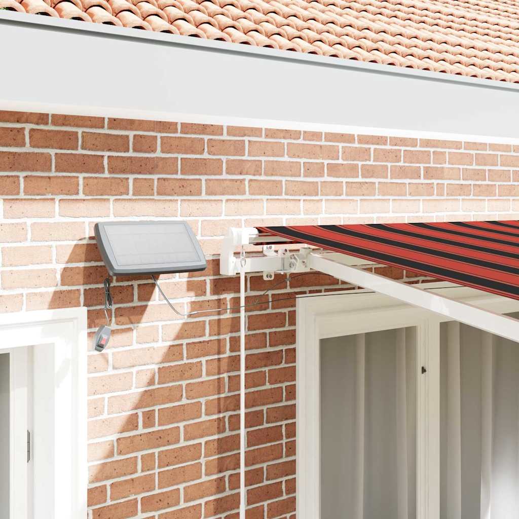 vidaXL Αυτόματη Ανασυρόμενη Τέντα με LED Πορτοκαλί και Καφέ 300x250 εκ.