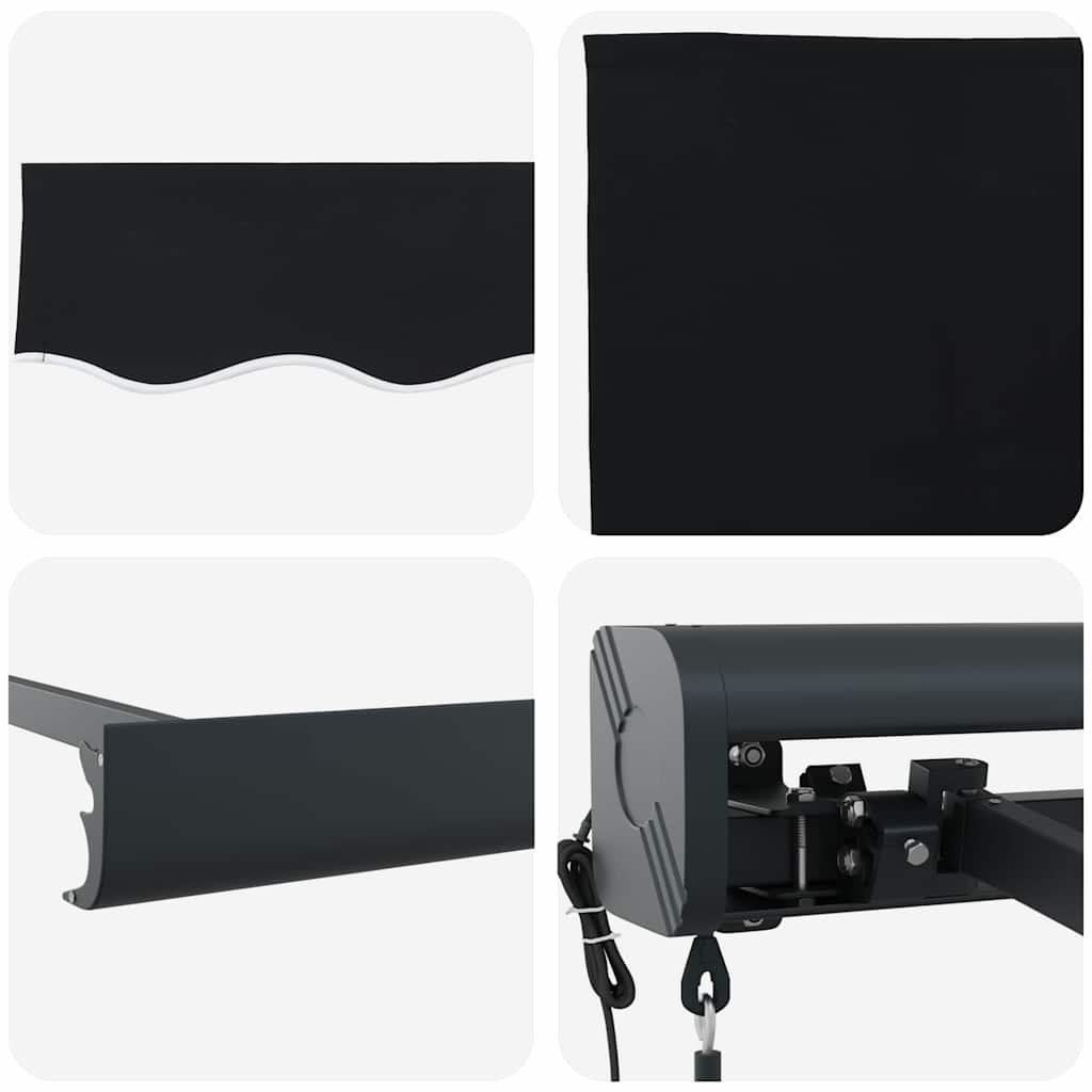 vidaXL Αυτόματη Ανασυρόμενη Τέντα Μαύρη 300x250 cm