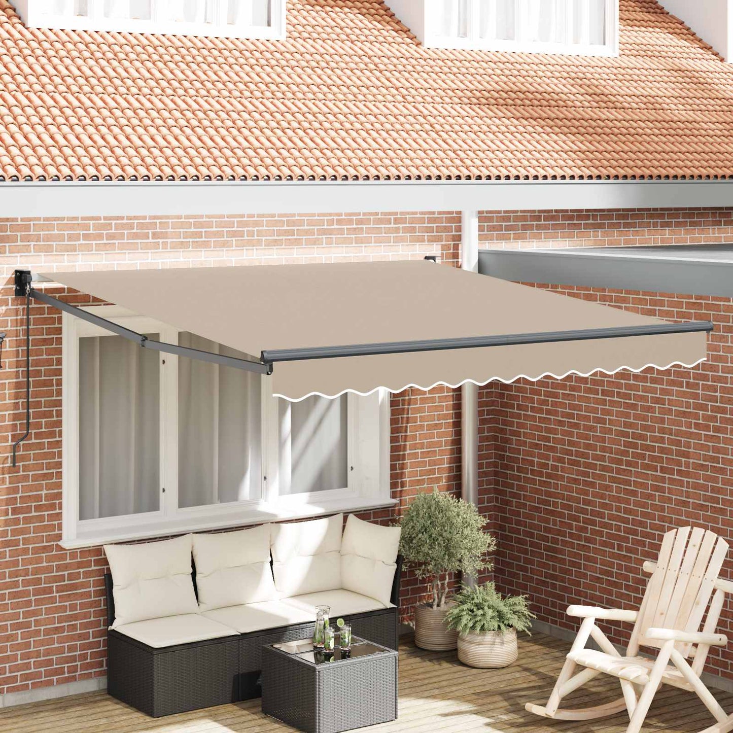 vidaXL Αναδιπλούμενη τέντα Μπεζ 300 x 250 x 165 εκ.