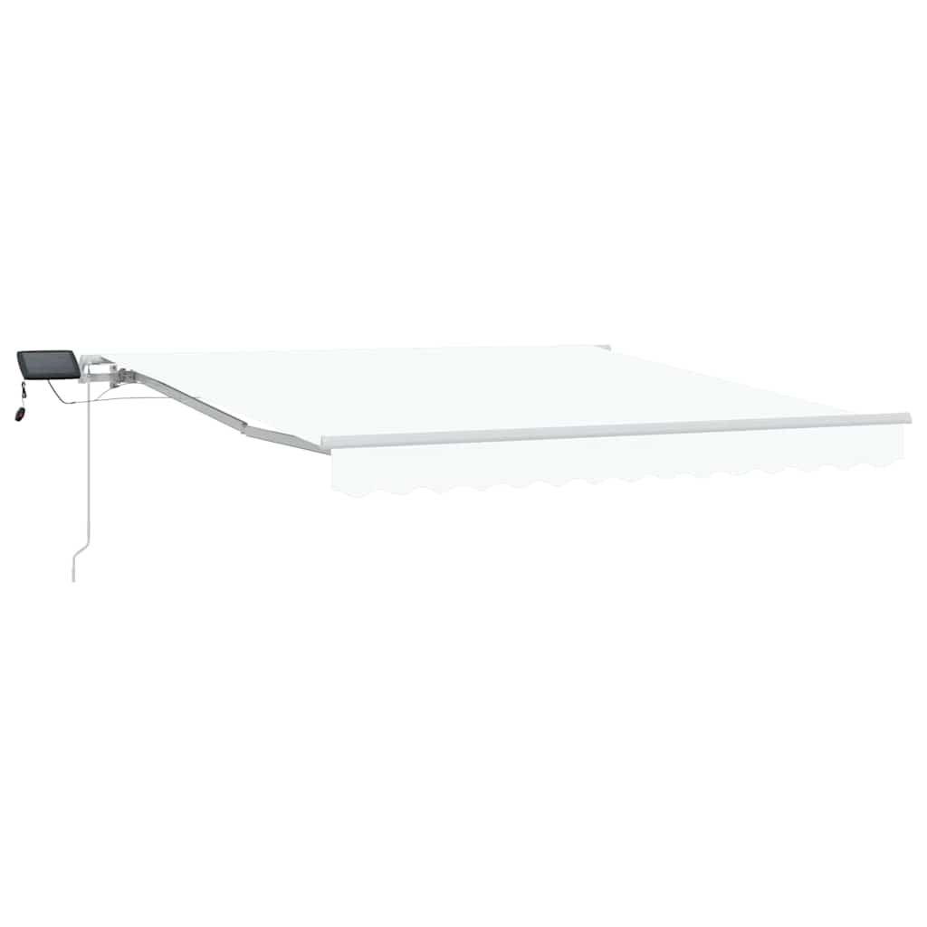 vidaXL Χειροκίνητη Ανασυρόμενη Τέντα με LED Λευκή 300x250 cm