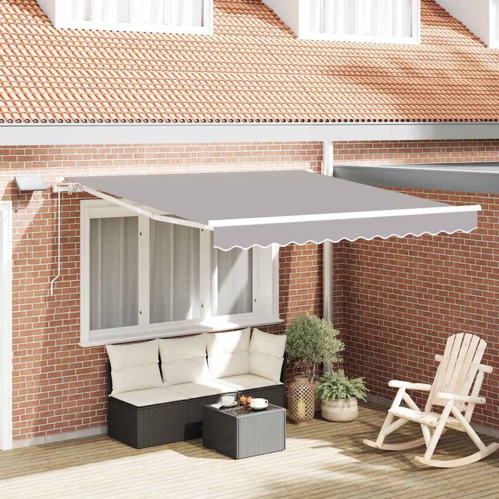 vidaXL Αναδιπλούμενη τέντα Ανοιχτό γκρι 300 x 250 εκ