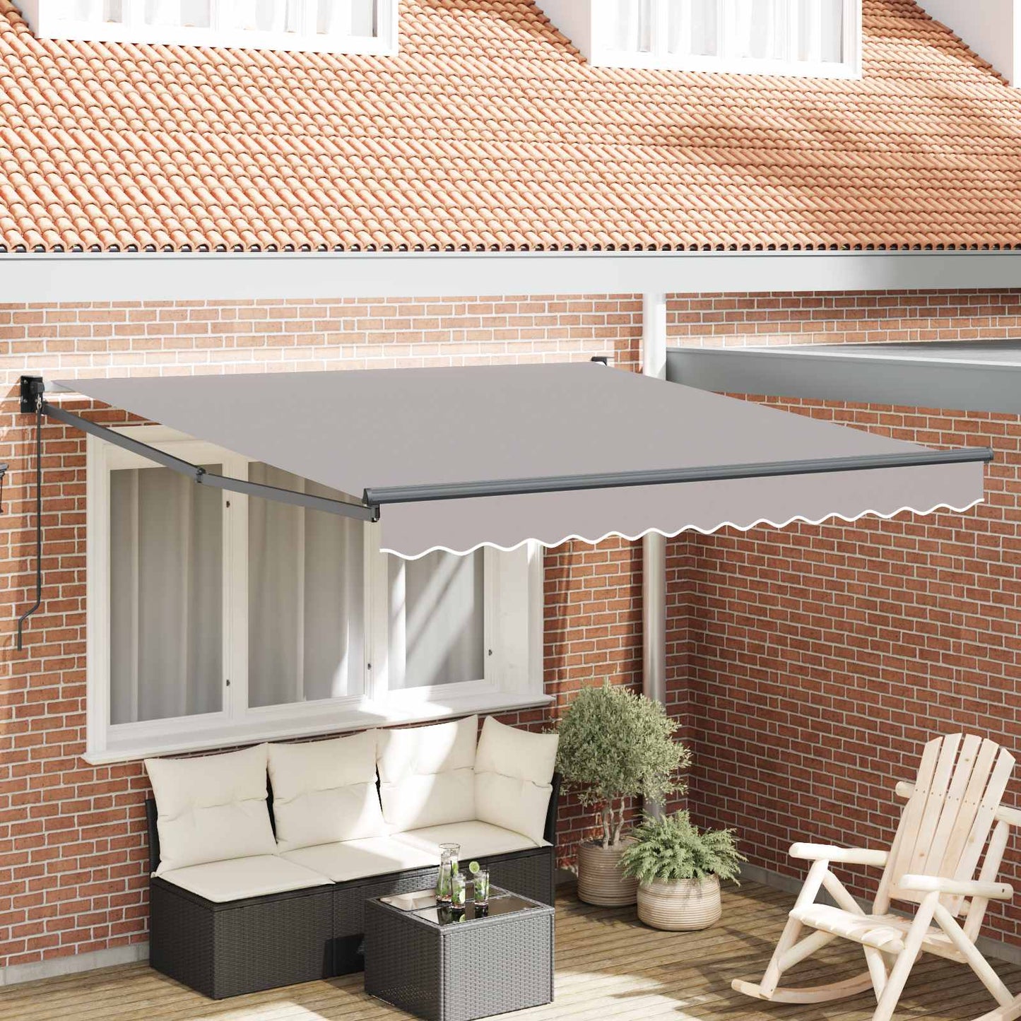 vidaXL Αναδιπλούμενη τέντα Ανοιχτό γκρι 300 x 250 x 165 εκ.