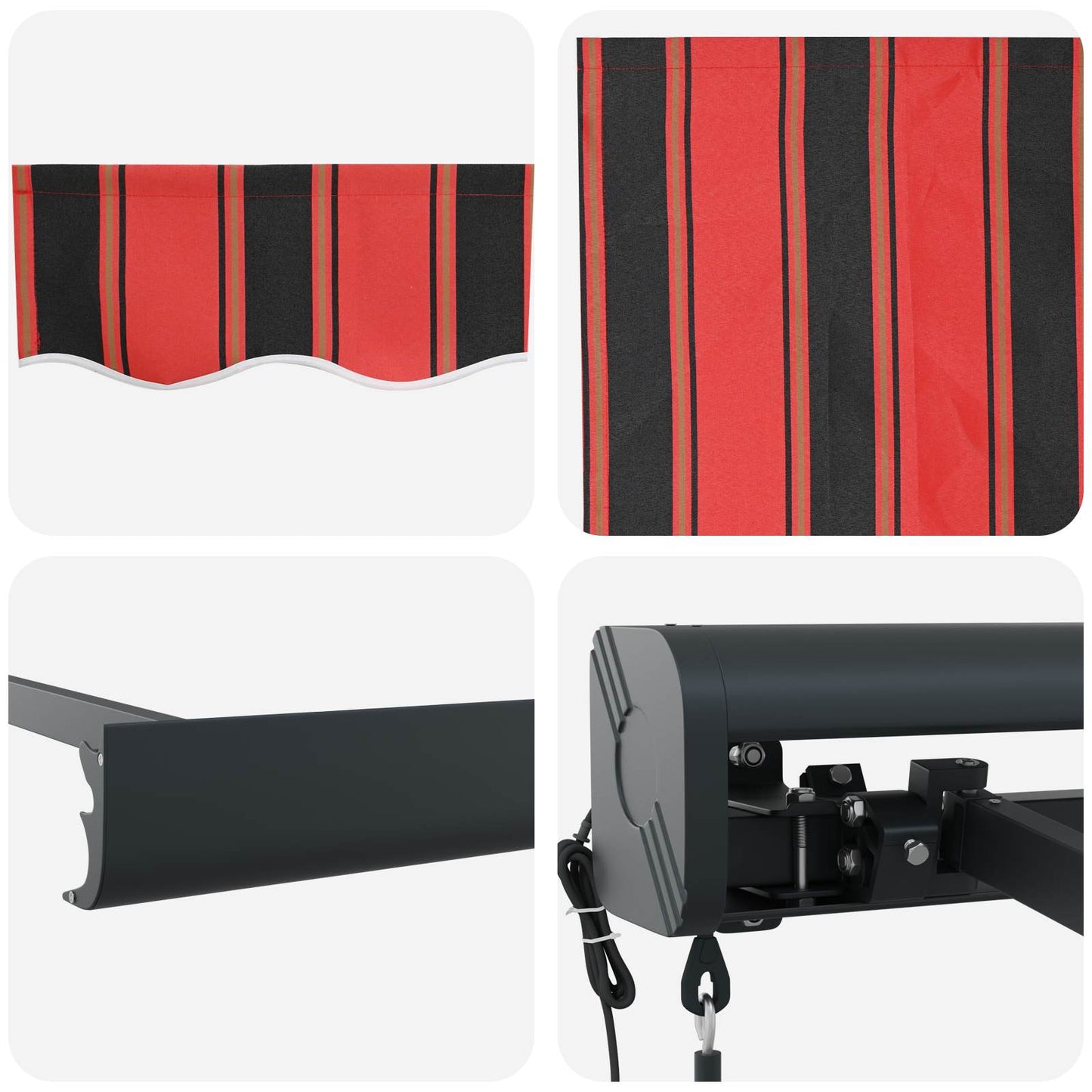 vidaXL Αντιανεμικό Κόκκινο και Μαύρο 350 x 250 x 165 εκ.