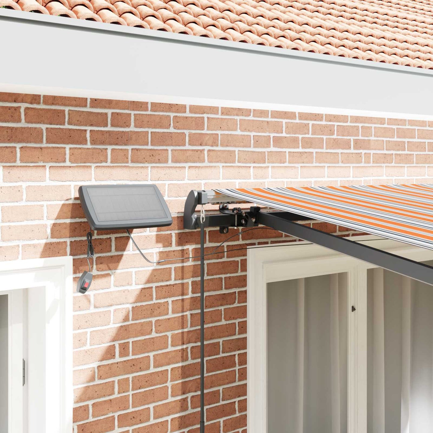 vidaXL Αναδιπλούμενη τέντα Πολύχρωμο 350 x 250 εκ Ύφασμα και αλουμίνιο