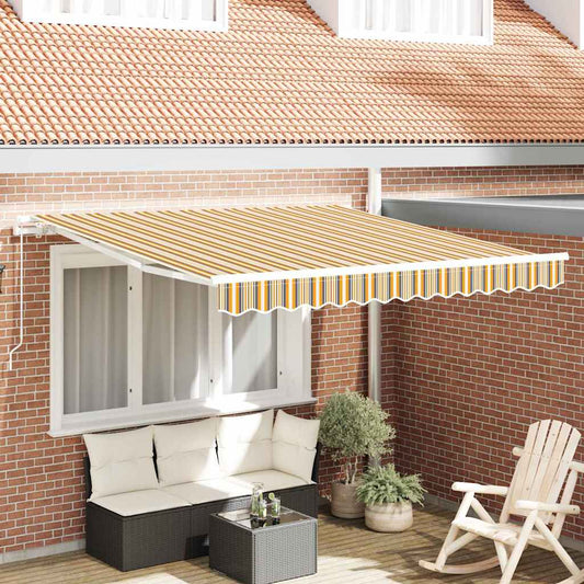 vidaXL Manual Retractable Awning Ριγέ 350x250 εκ.