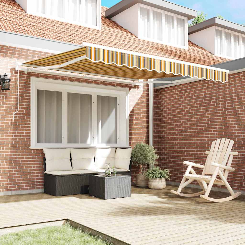 vidaXL Manual Retractable Awning Ριγέ 350x250 εκ.