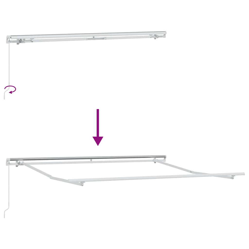 vidaXL Manual Retractable Awning Ριγέ 350x250 εκ.