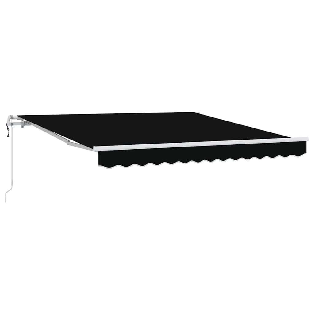 vidaXL Αναδιπλούμενη τέντα Μαύρο 350 x 250 εκ Ύφασμα και αλουμίνιο