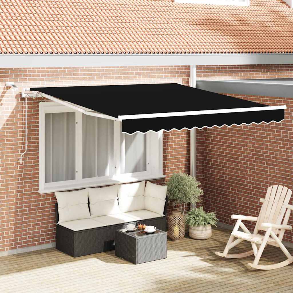 vidaXL Αναδιπλούμενη τέντα Μαύρο 350 x 250 εκ Πολυεστέρας