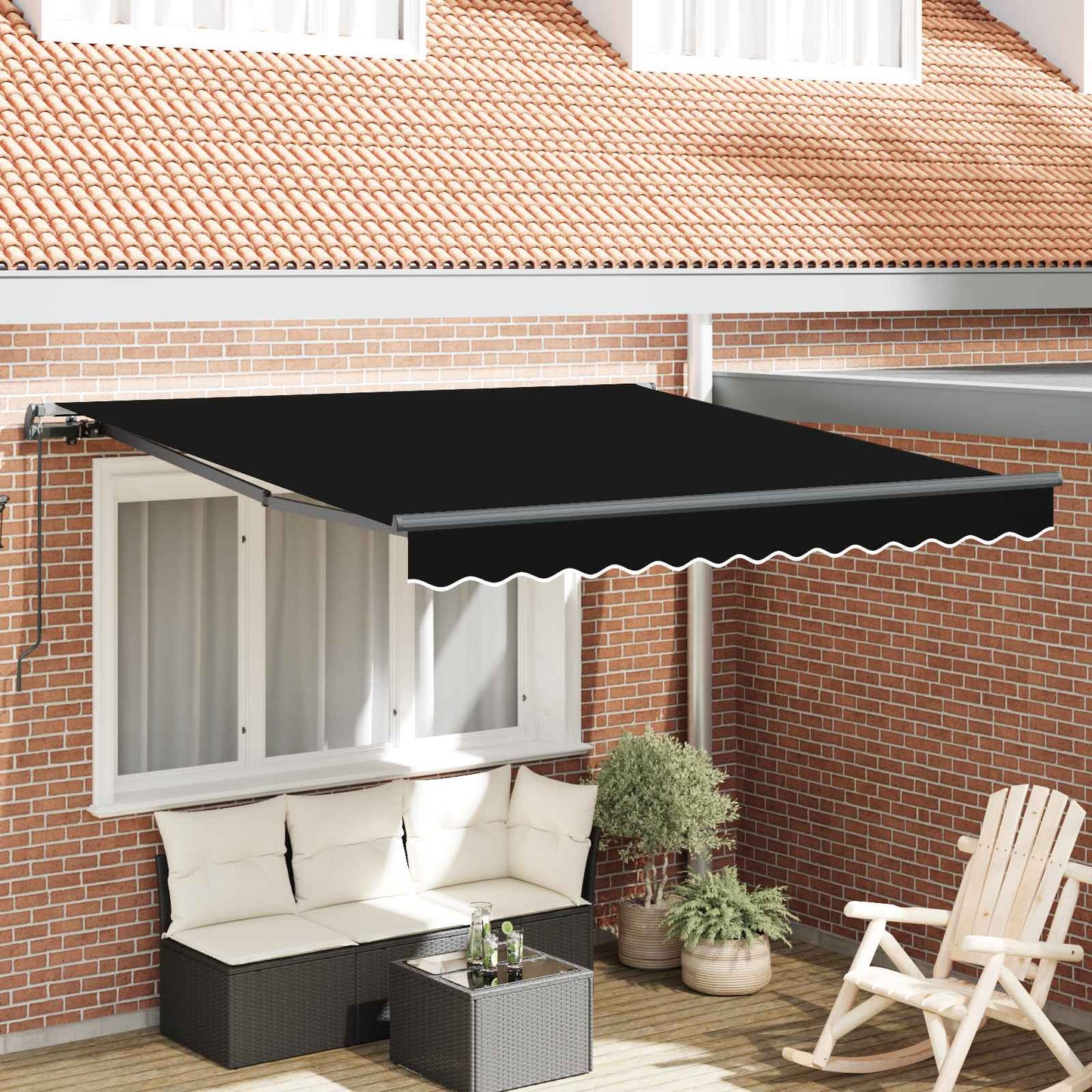 vidaXL Σκηνίτσα Αναδιπλούμενη Μαύρο 350 x 250 εκ