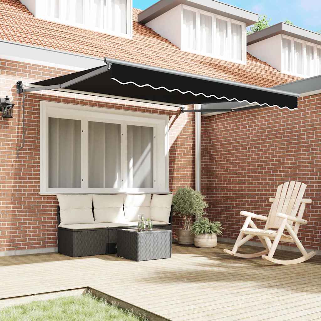 vidaXL Αυτόματη Ανασυρόμενη Τέντα Μαύρη 350x250 εκ.