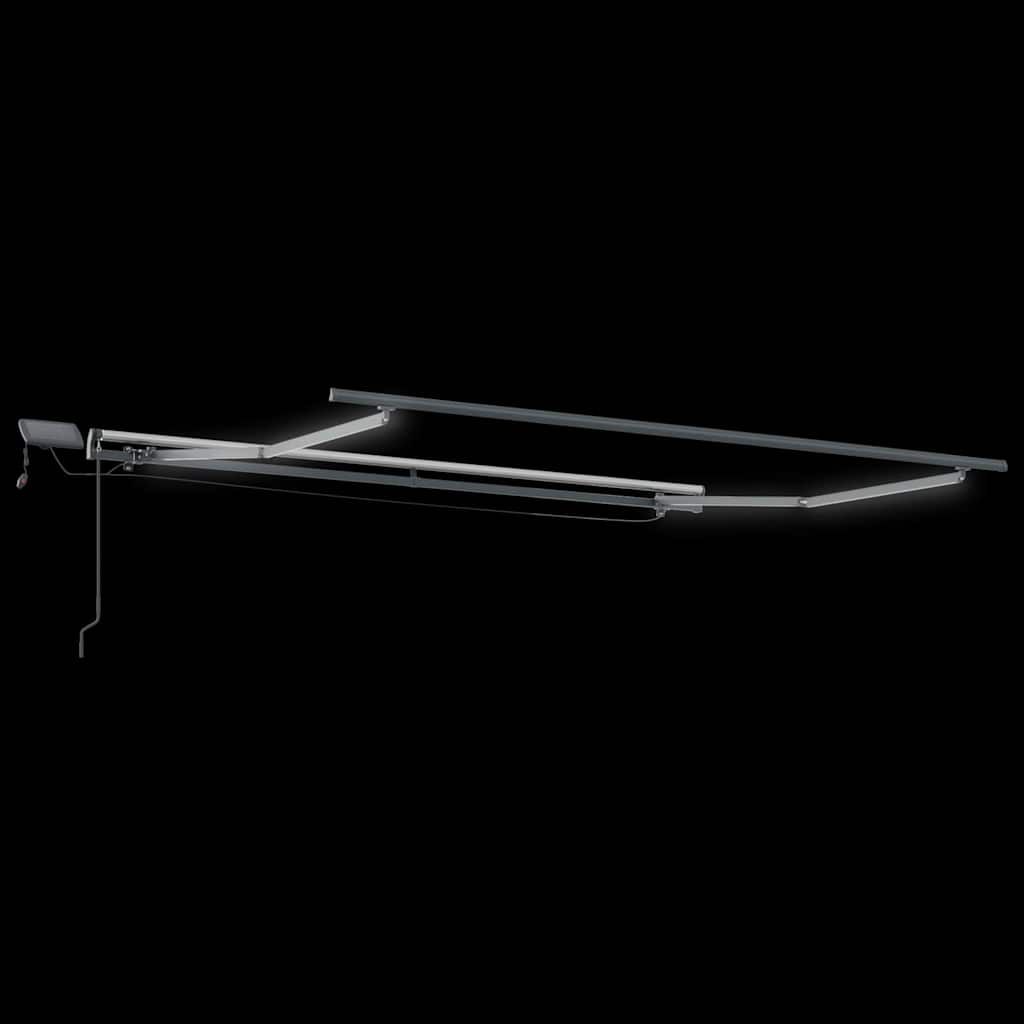 vidaXL Χειροκίνητη ανασυρόμενη τέντα με LED λευκή 350x250 εκ.