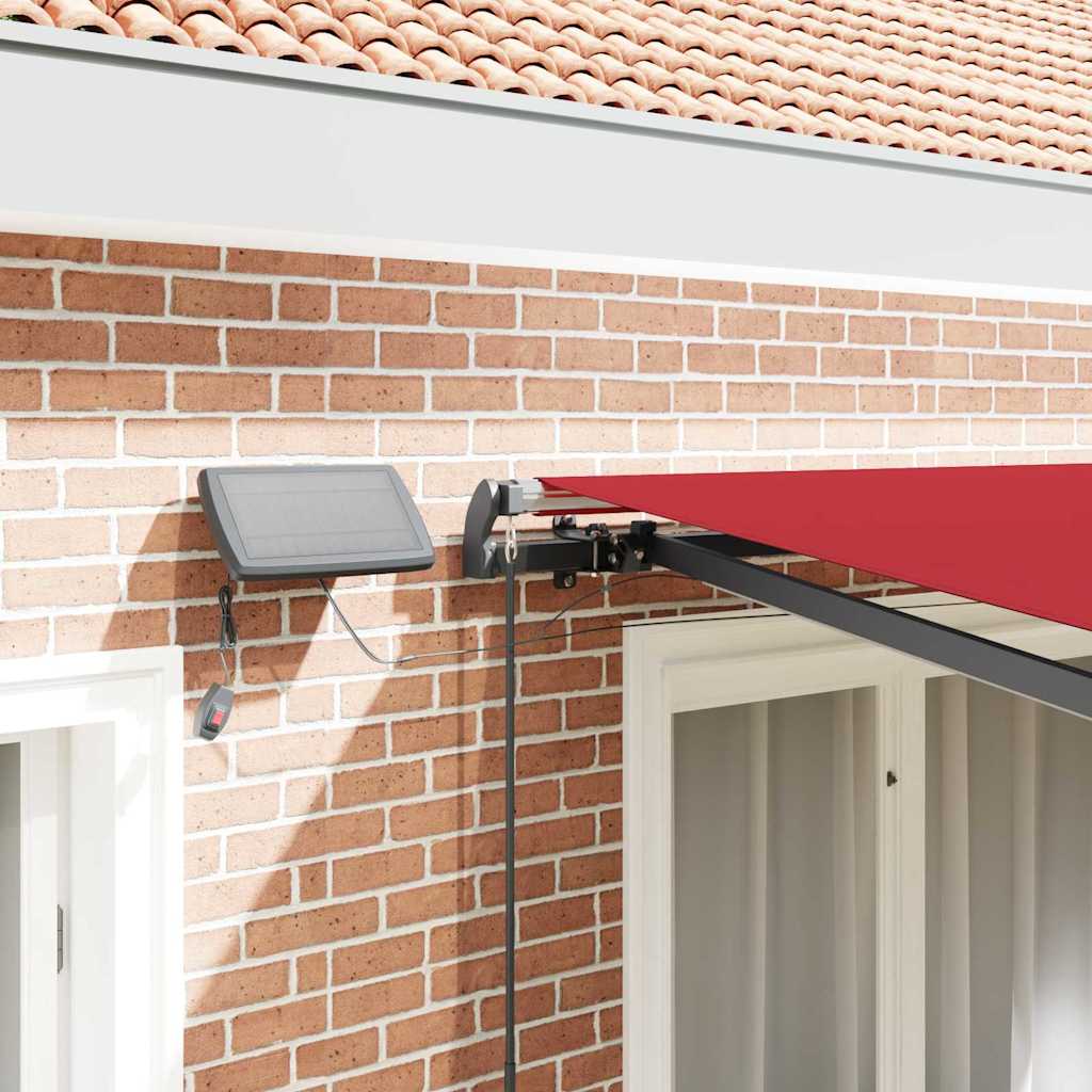 vidaXL Ανασυρόμενη Τέντα Manual με LED Κόκκινη 350x250 εκ.