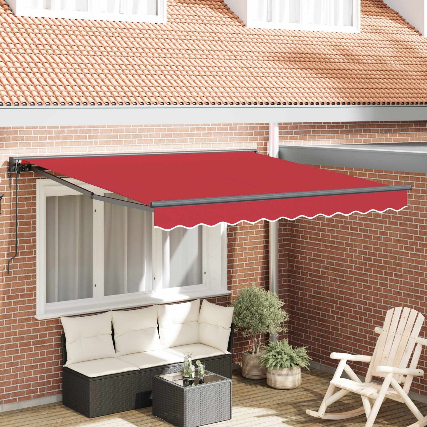 vidaXL Σκηνίτσα Αναδιπλούμενη Κόκκινο 350 x 250 εκ