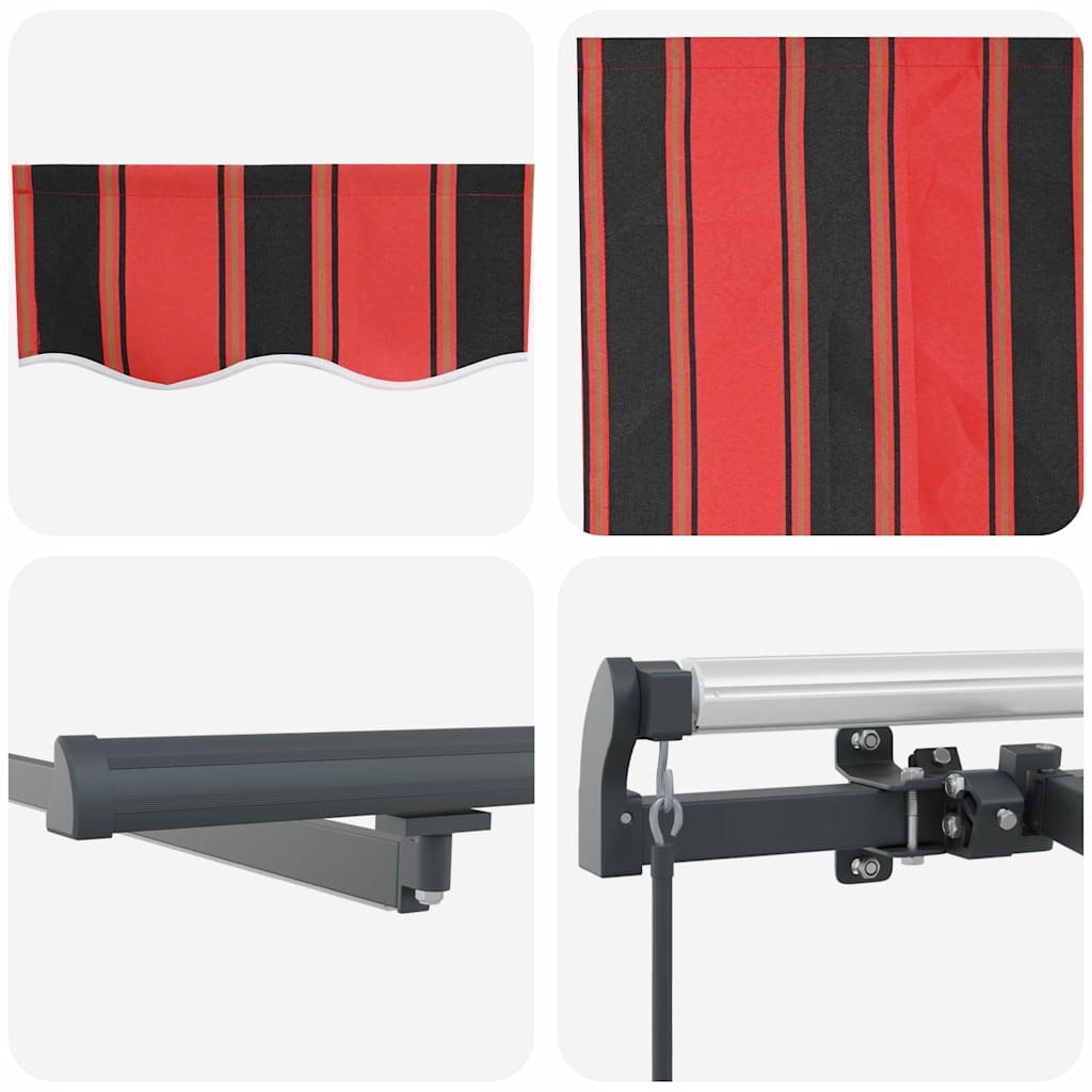 vidaXL Manual Ανασυρόμενη Τέντα με LED Πορτοκαλί και Καφέ 400x300 εκ.