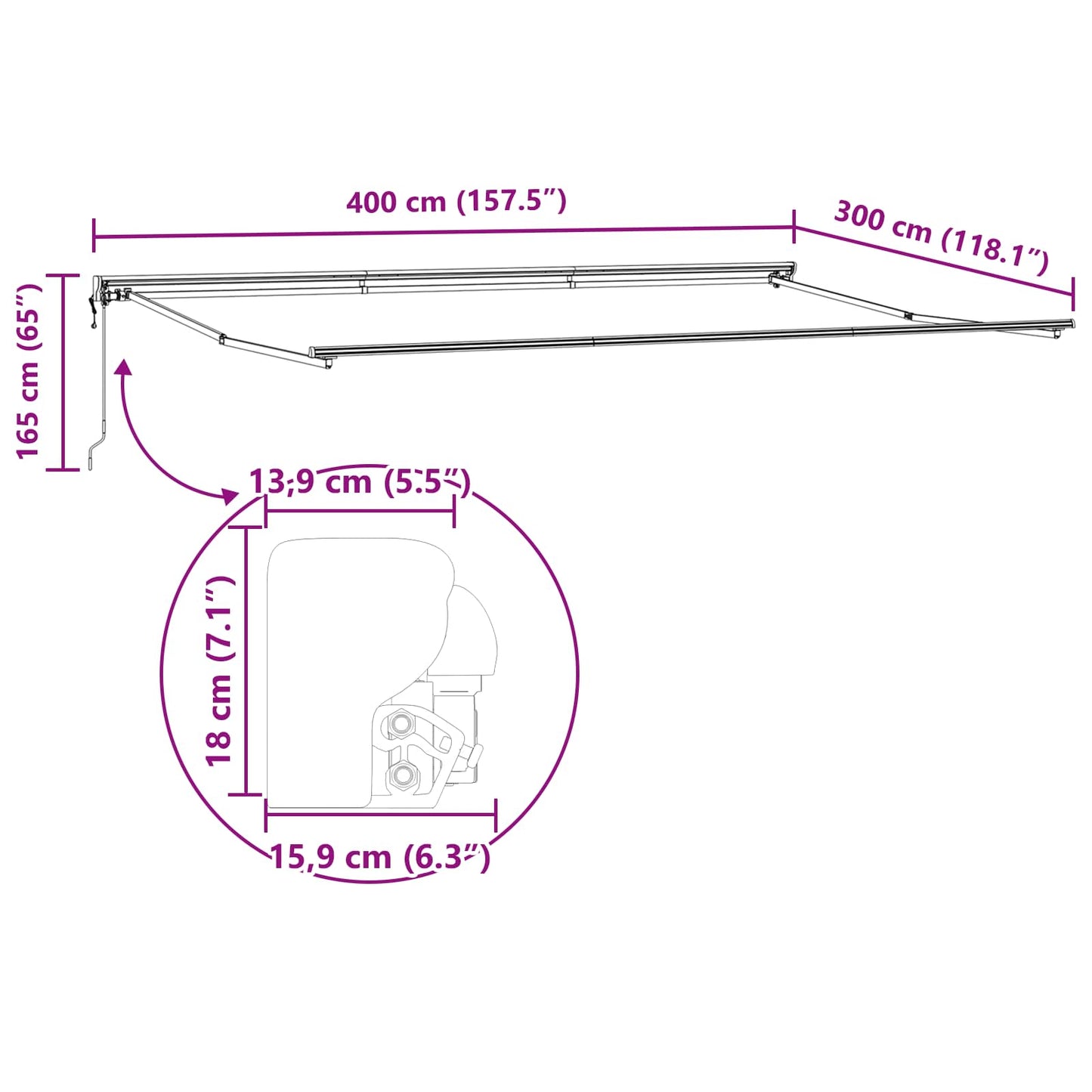 vidaXL Σκηνίτσα Αναδιπλούμενη Πολύχρωμο 400 x 300 εκ
