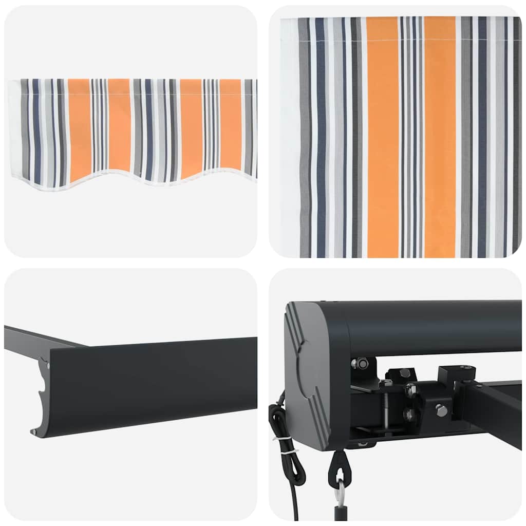 vidaXL Αυτόματη Ανασυρόμενη Τέντα Πολύχρωμη Ριγέ 400x300 εκ.