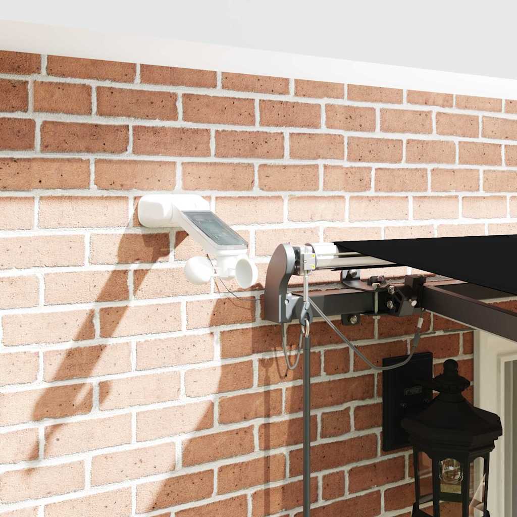 vidaXL Αυτόματη Ανασυρόμενη Τέντα με LED Μαύρη 400x300 εκ.