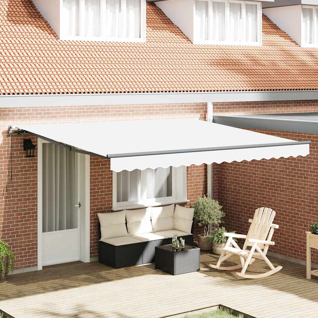 vidaXL Χειροκίνητη Ανασυρόμενη Τέντα Λευκή 400x300 cm