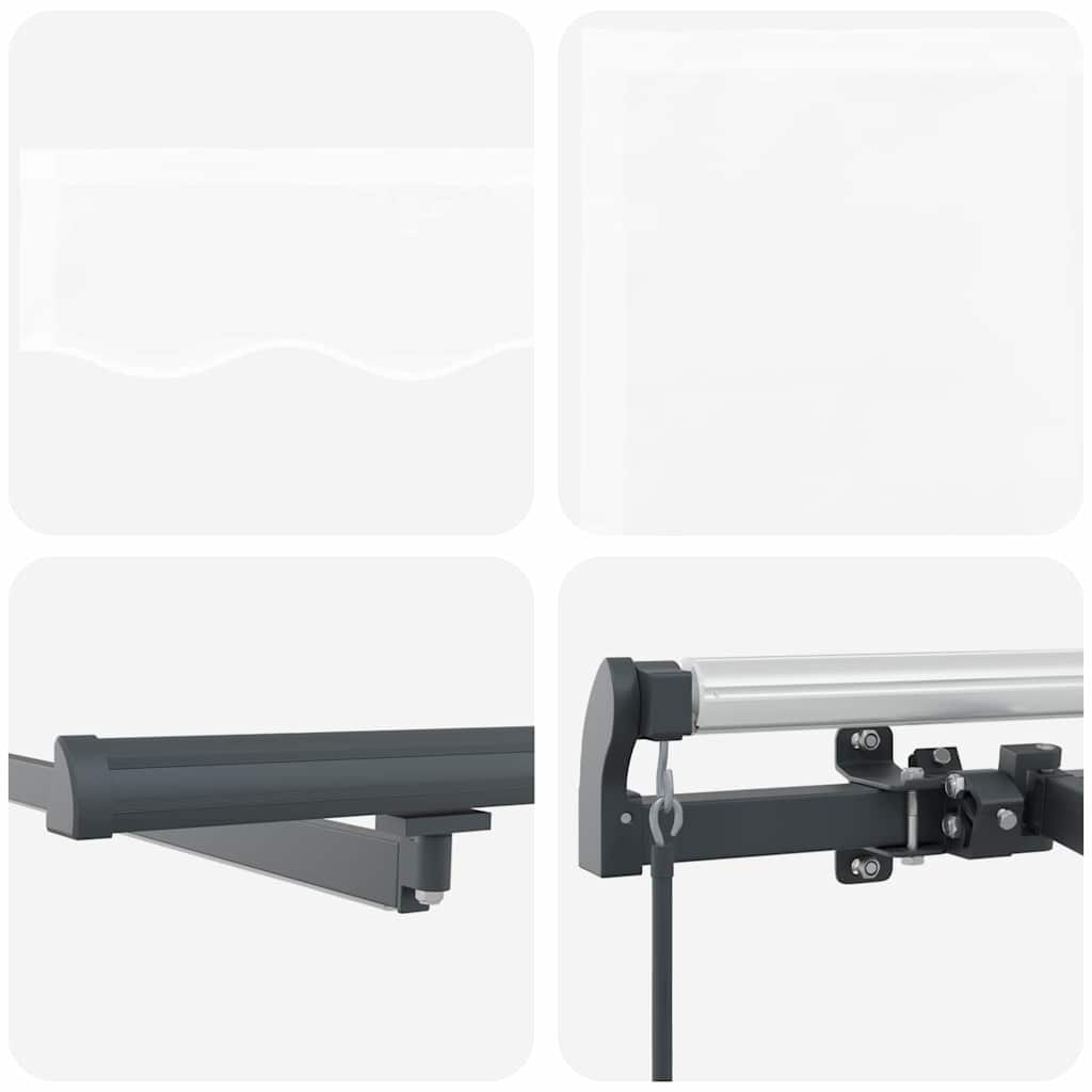 vidaXL Χειροκίνητη Ανασυρόμενη Τέντα με LED Λευκή 400x300 εκ.