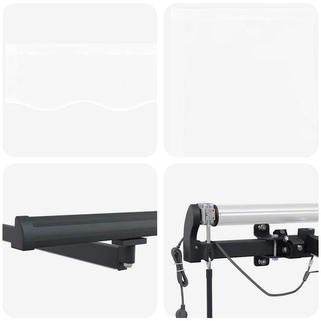 Αυτόματη Ανασυρόμενη Τέντα vidaXL με LED Λευκή 400x300 εκ.