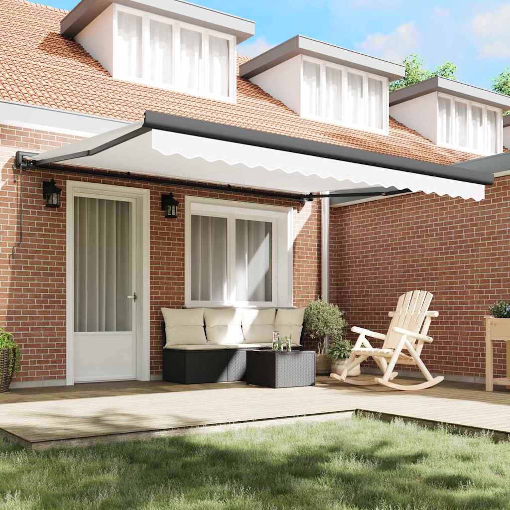 vidaXL Αυτόματη Ανασυρόμενη Τέντα Λευκή 400x300 cm