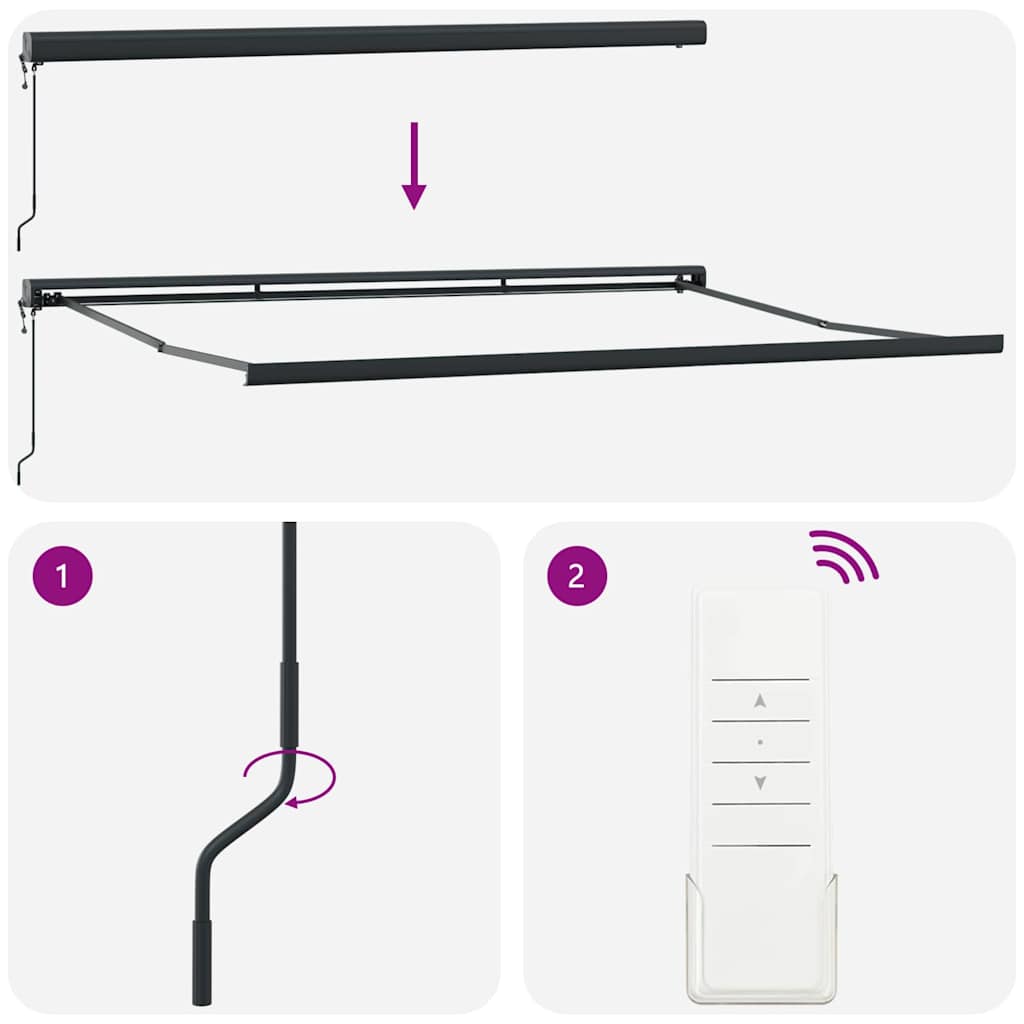 vidaXL Αυτόματη Ανασυρόμενη Τέντα Λευκή 400x300 cm