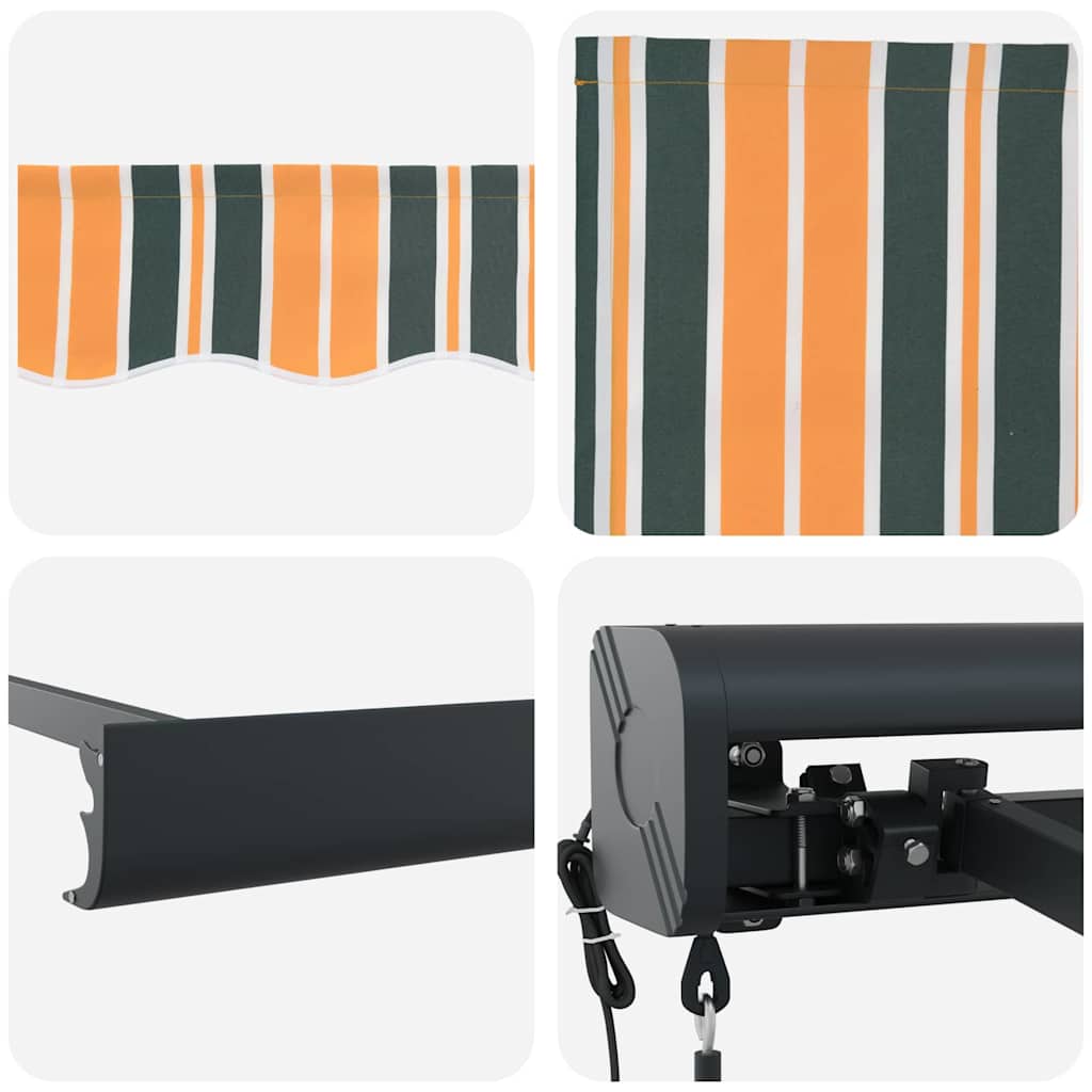 vidaXL Αυτόματη Ανασυρόμενη Τέντα Πράσινη και Κίτρινη 400x300 εκ.