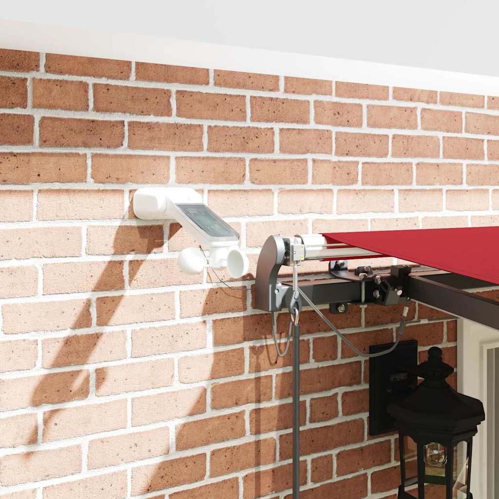 vidaXL Αυτόματη Ανασυρόμενη Τέντα με LED Κόκκινη 400x350 εκ