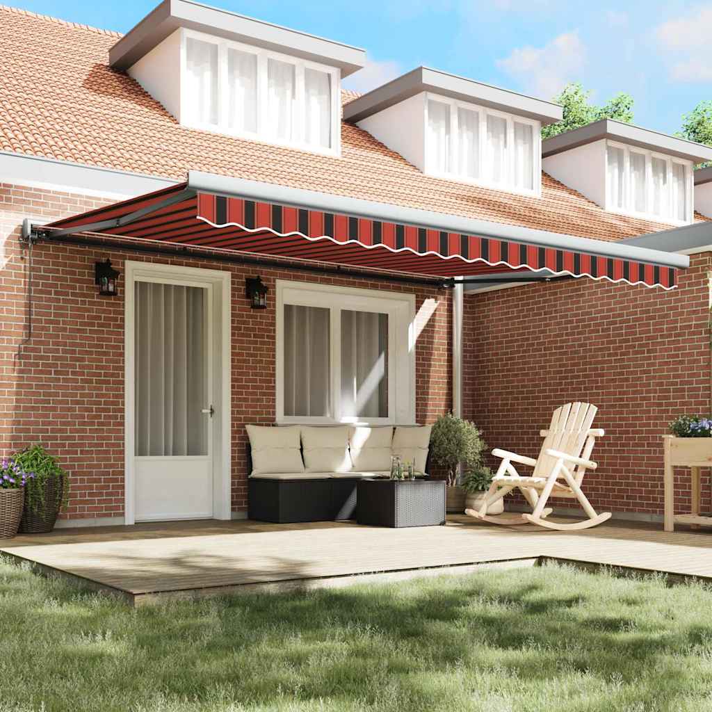 vidaXL Ανασυρόμενη Τέντα Πορτοκαλί και Καφέ 450x300 cm