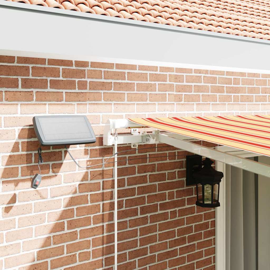 vidaXL Ανασυρόμενη Τέντα με LED σε Κίτρινο και Πορτοκαλί, 450x300 εκ.