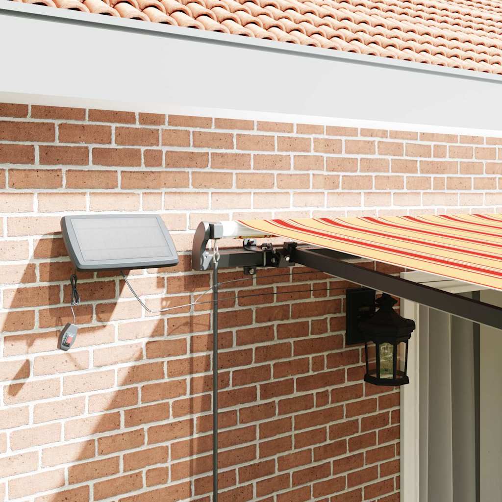 vidaXL Χειροκίνητη Ανασυρόμενη Τέντα με LED Κίτρινο και Πορτοκαλί 450x300 εκ.