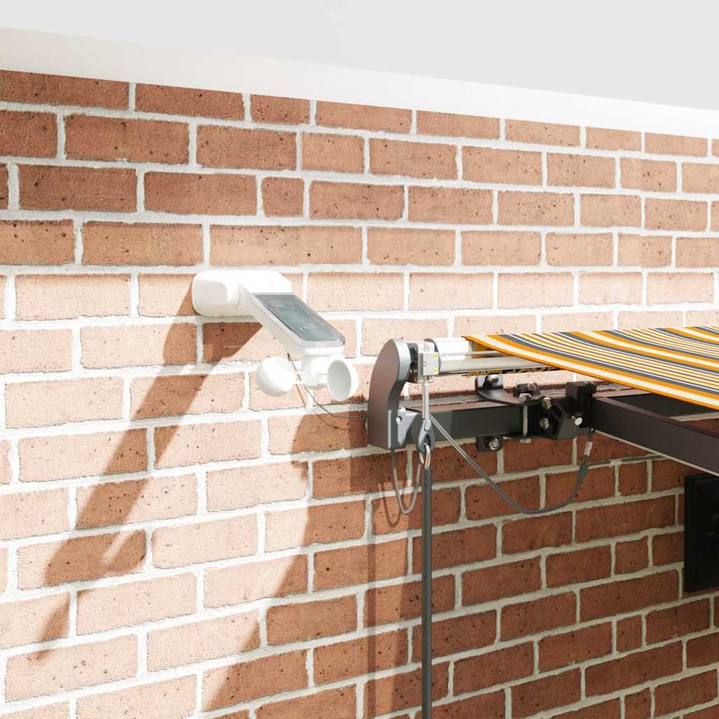 vidaXL Αυτόματη Ανασυρόμενη Τέντα με LED Πολύχρωμες Ρίγες 450x300 cm