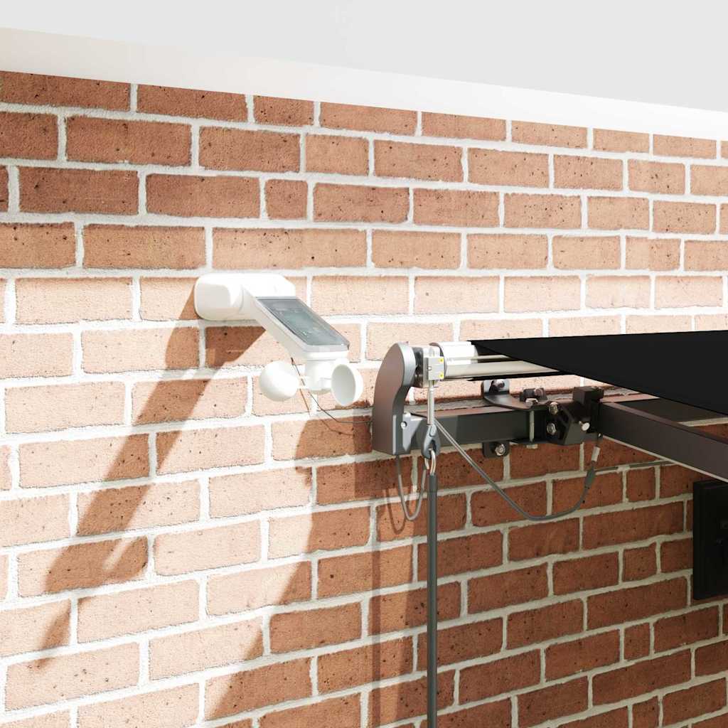 vidaXL Αυτόματη Ανασυρόμενη Τέντα με LED Μαύρη 450x300 εκ.