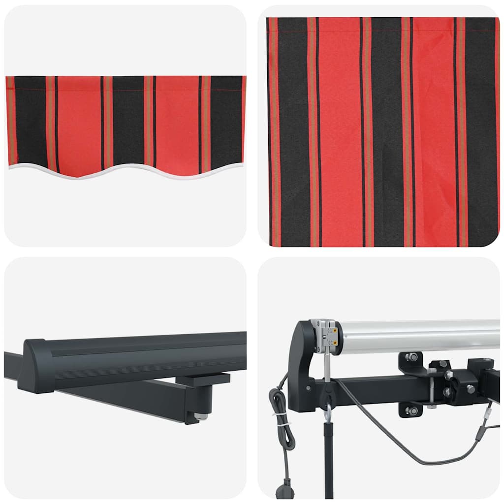 vidaXL Αυτόματη Ανασυρόμενη Τέντα με LED Πορτοκαλί και Καφέ 450x350 cm