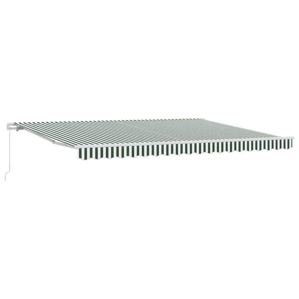 vidaXL Αναδιπλούμενη τέντα Πράσινο και Λευκό 450 x 350 x 165 εκ