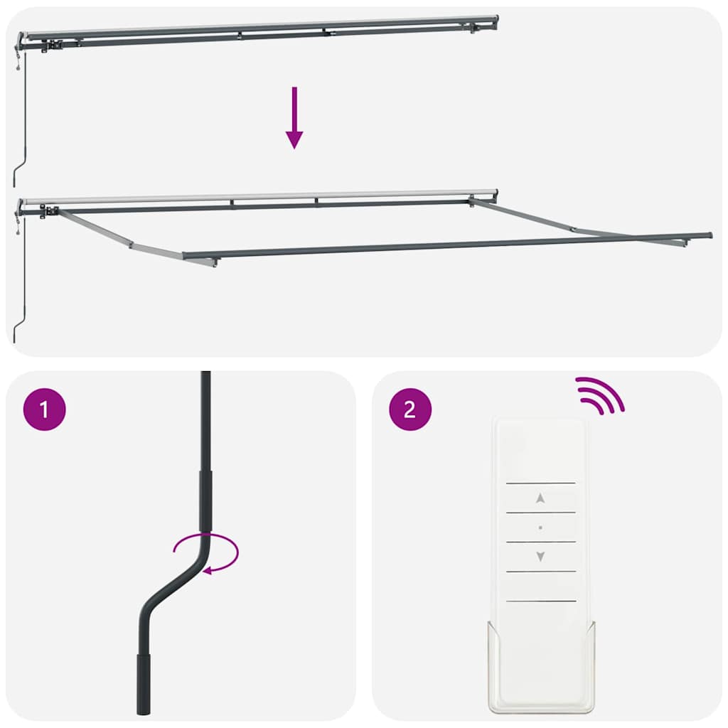 vidaXL Αυτόματη Ανασυρόμενη Τέντα Κίτρινο και Πορτοκαλί 500x300 εκ.