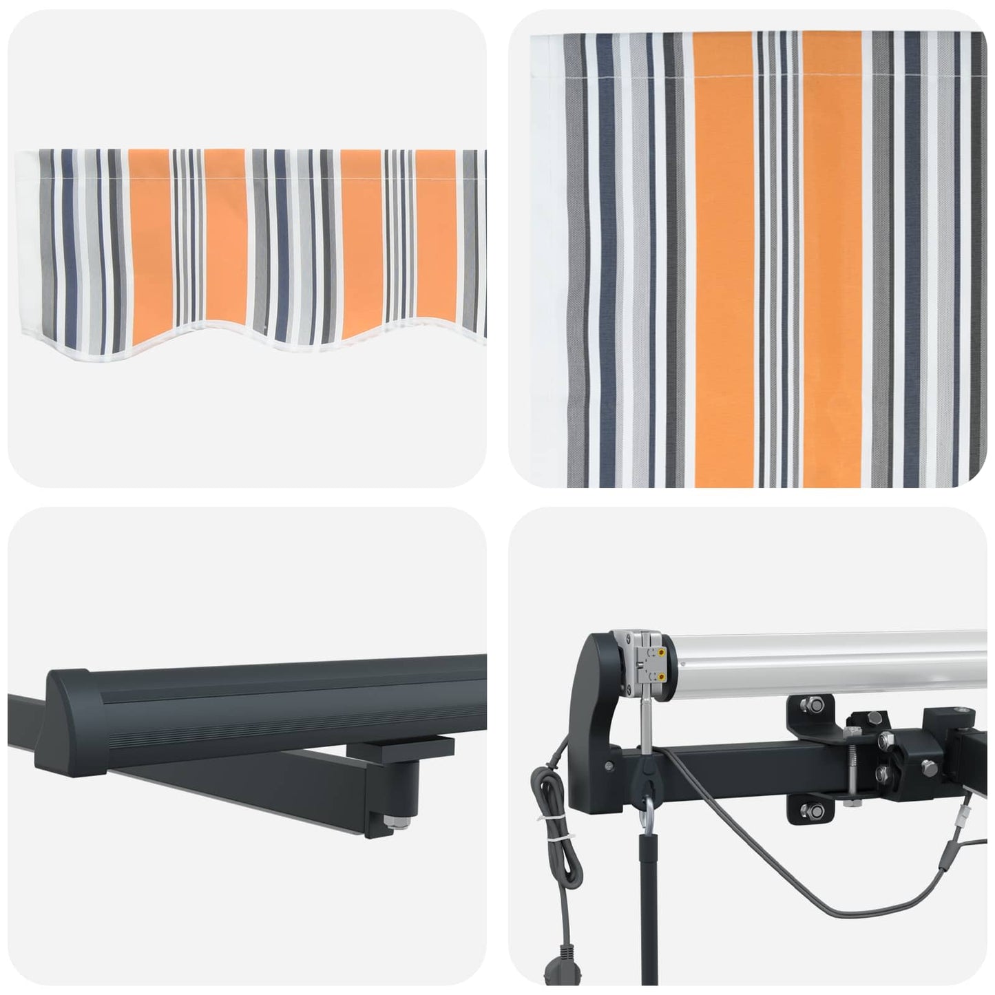 vidaXL Αναδιπλούμενη τέντα Πολύχρωμο 500 x 300 x 165 εκ. Πολυεστέρας