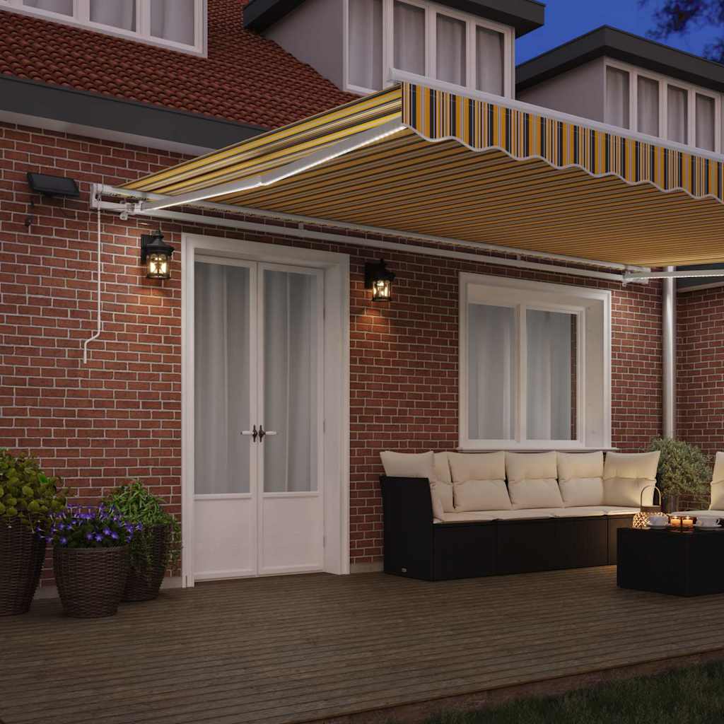 vidaXL Αναδιπλούμενη τέντα Πολύχρωμο 500 x 300 εκ Ύφασμα και αλουμίνιο