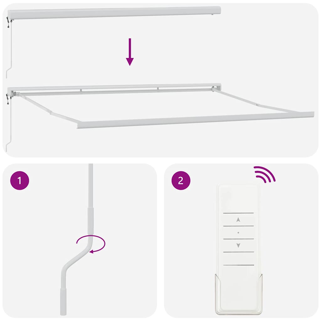 vidaXL Αυτόματη Ανασυρόμενη Τέντα Ριγέ 500x300 εκ