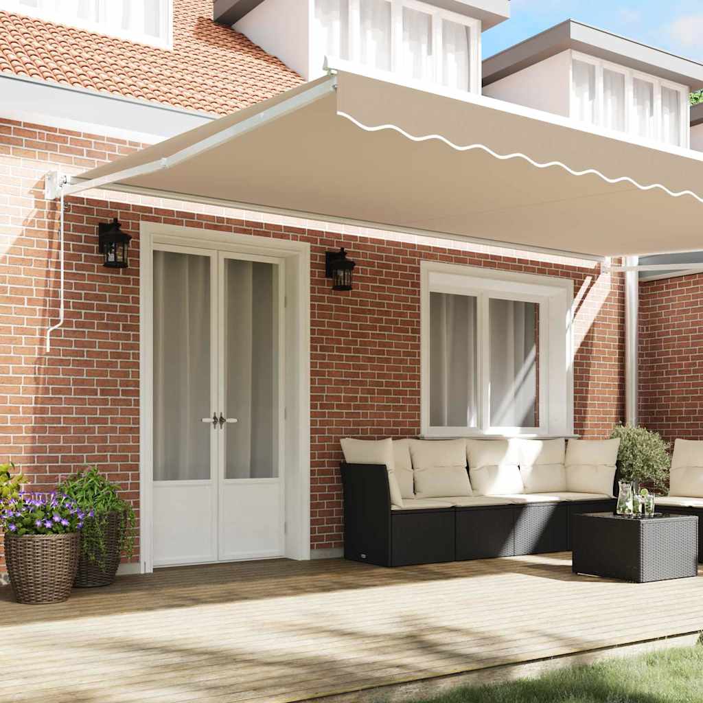 vidaXL Αντιανεμικό Μπεζ 500 x 300 x 165 εκ. Πολυέστερ και Μέταλλο